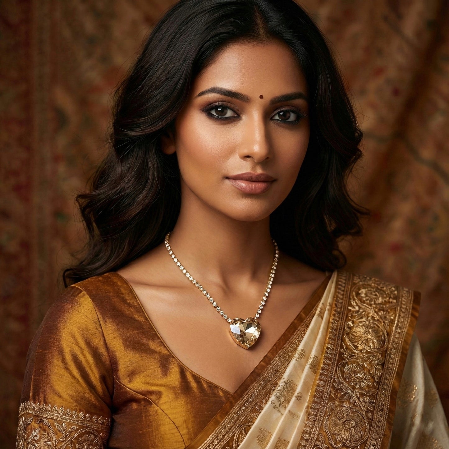 ROSIVAA Brilliant Heart: Crystal Tennis Chain Necklace