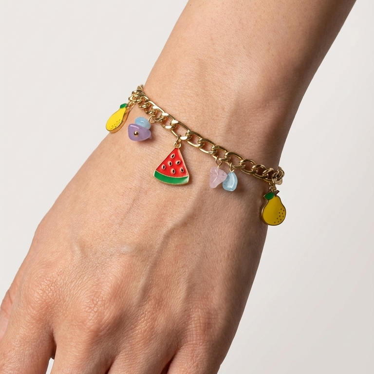 ROSIVAA Tropical Fruit Charm Bracelet
