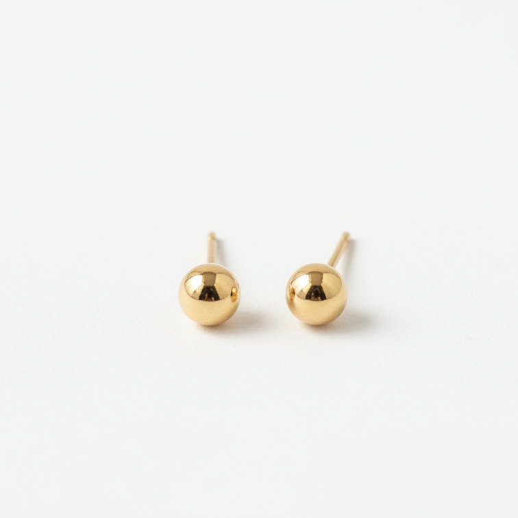 ROSIVAA Classic Gold Ball Studs
