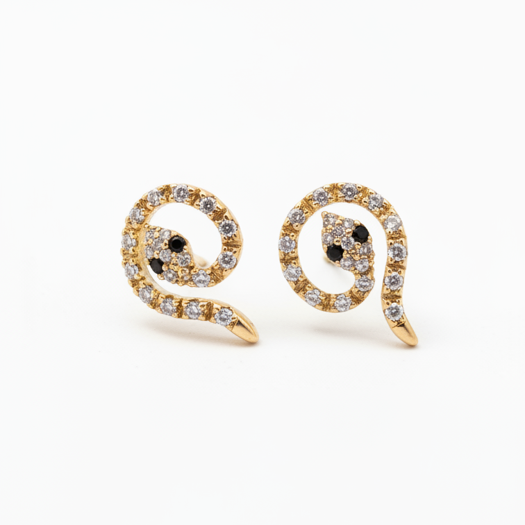 ROSIVAA Coiled Snake Pave Studs