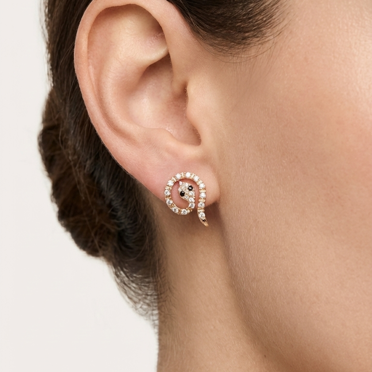 ROSIVAA Coiled Snake Pave Studs