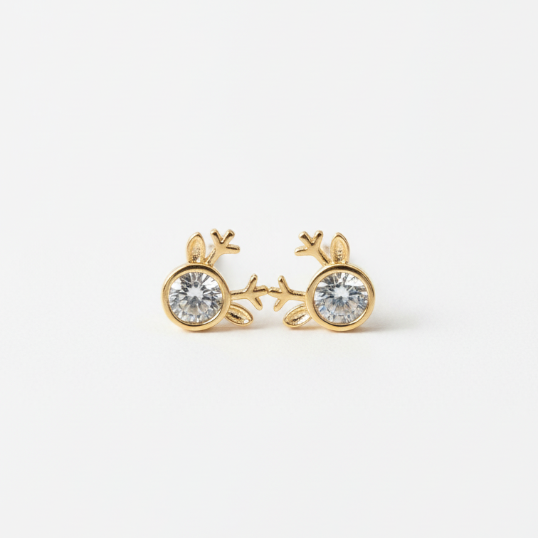 ROSIVAA Reindeer Crystal Stud Earrings