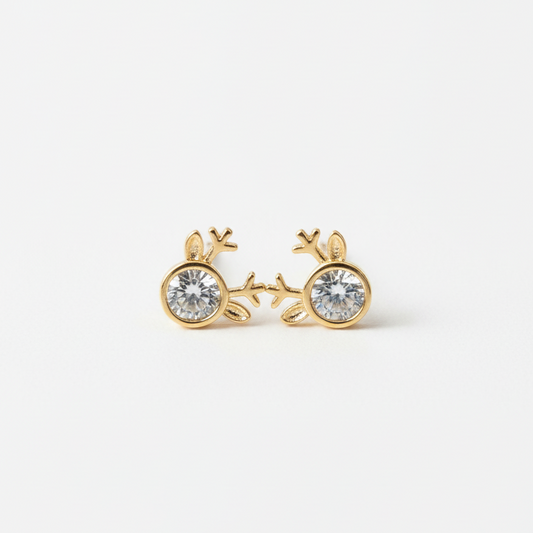 ROSIVAA Reindeer Crystal Stud Earrings