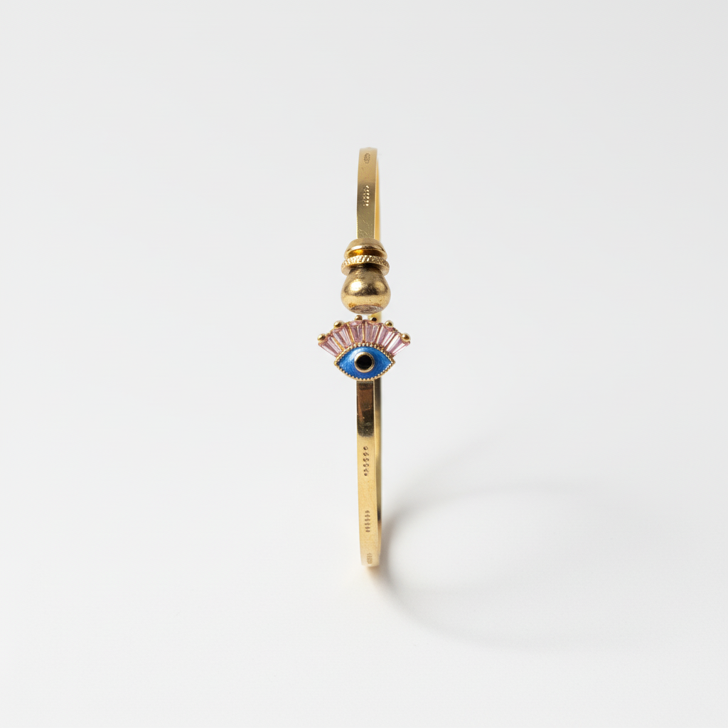 ROSIVAA Gold Evil Eye Baguette Bangle