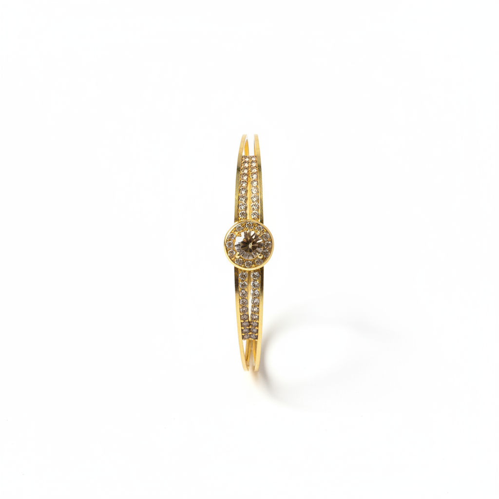 ROSIVAA Gold Crystal Halo Bangle