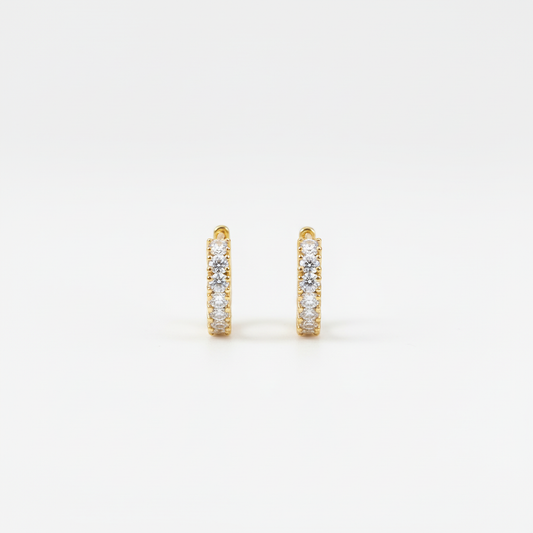 ROSIVAA Gold Baguette Crystal Hoop Earrings