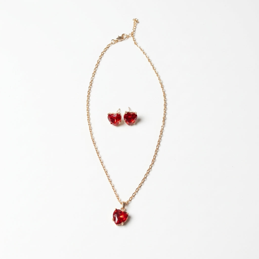 ROSIVAA Premium Ruby Heart Necklace