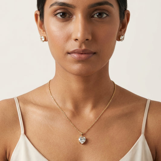 ROSIVAA Premium Heart Crystal Jewelry Set