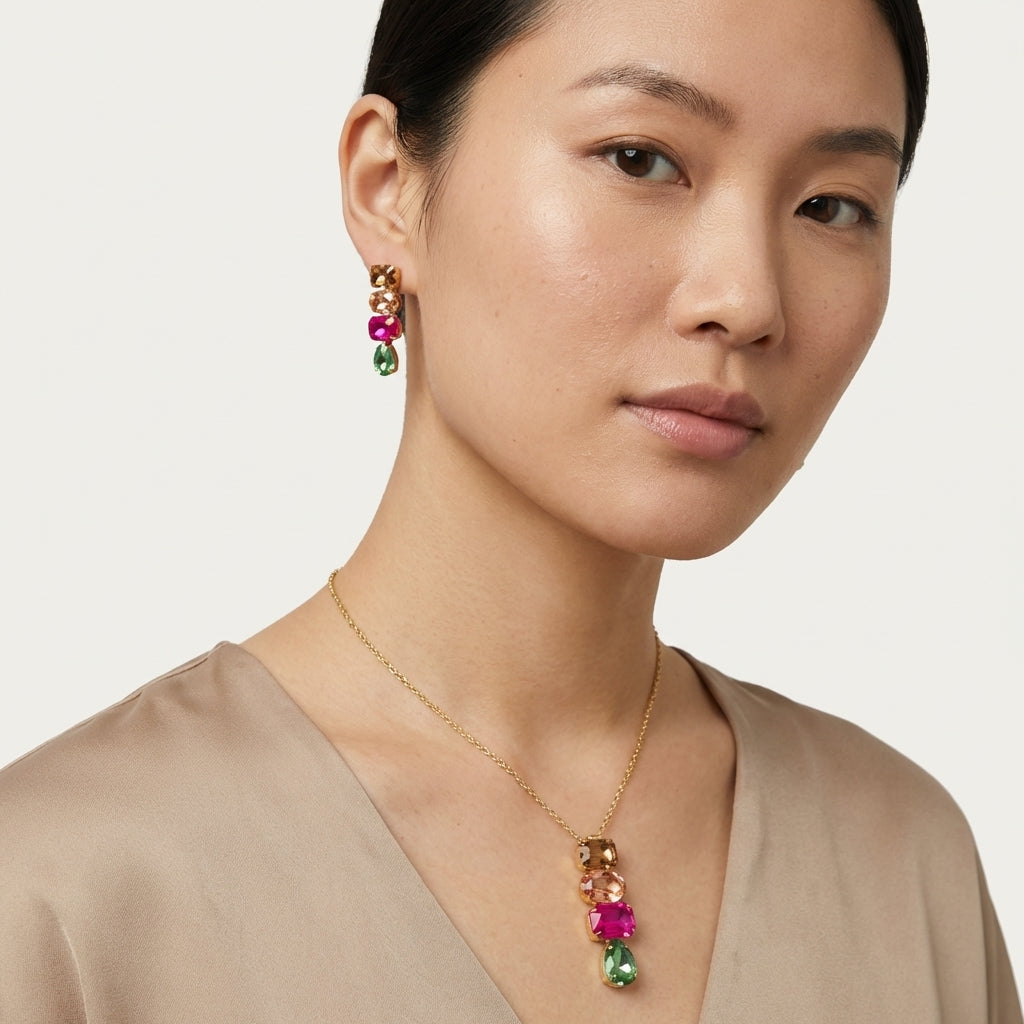 ROSIVAA Premium Multi-Color Gemstone Jewelry Set