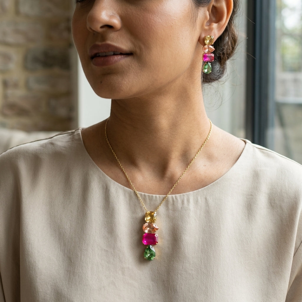 ROSIVAA Premium Multi-Color Gemstone Jewelry Set
