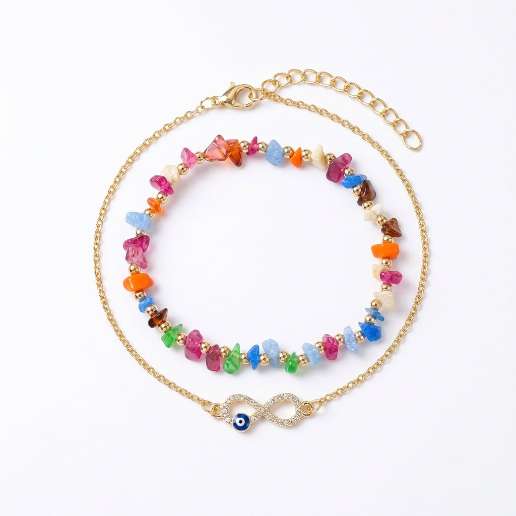 ROSIVAA Premium Evil Eye & Infinity Bead Bracelet