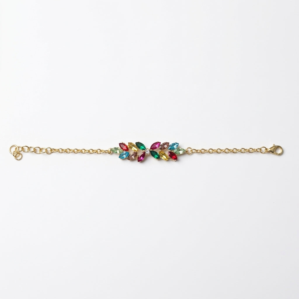 ROSIVAA Premium Rainbow Marquise Floral Bracelet