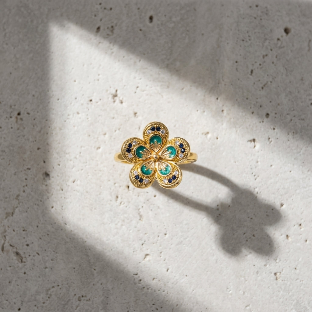 ROSIVAA Meenakari Blossom Ring