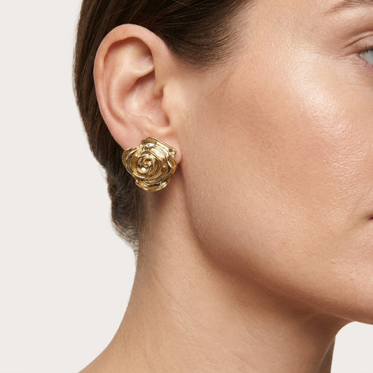 ROSIVAA Sculpted Rose Studs