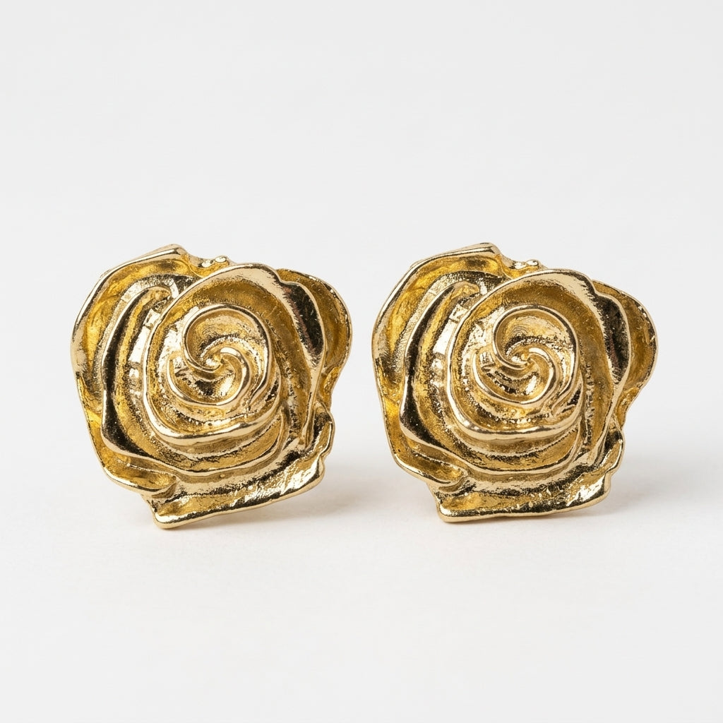 ROSIVAA Sculpted Rose Studs