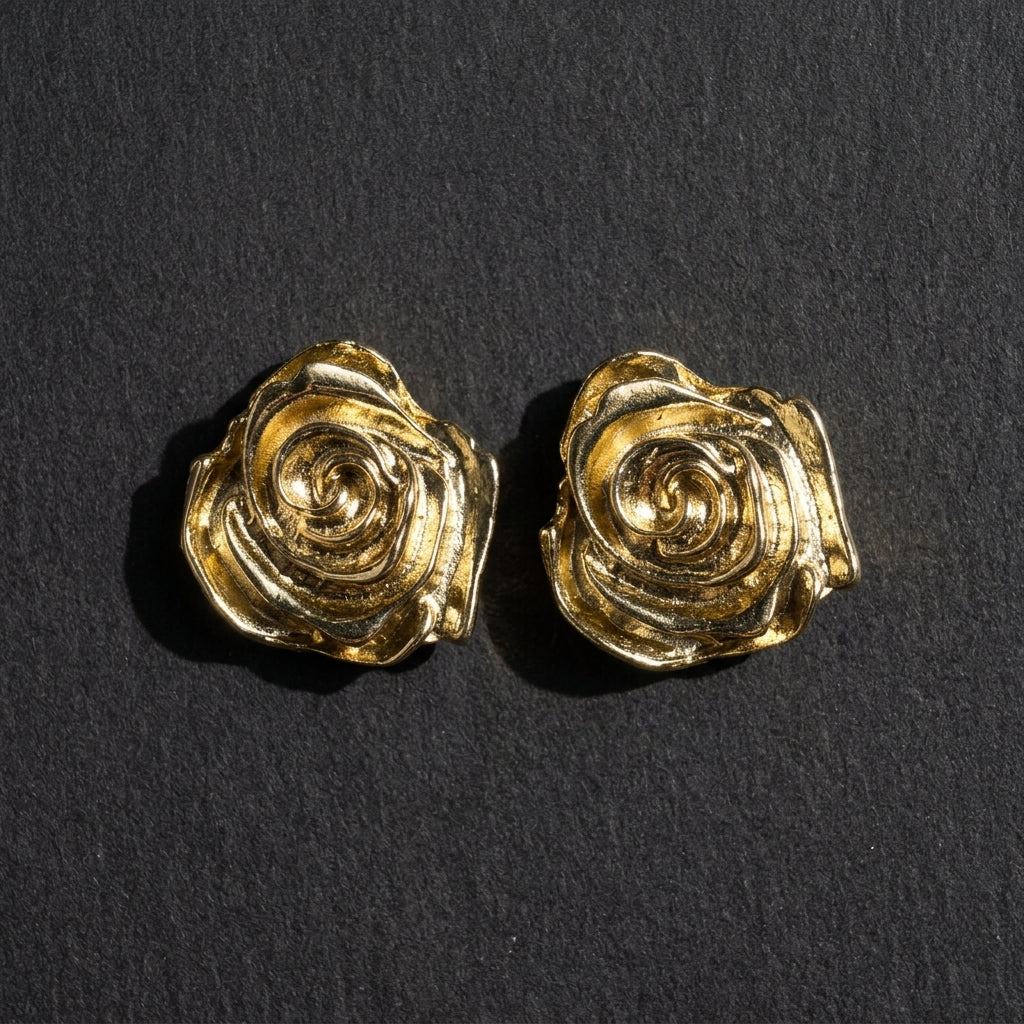 ROSIVAA Sculpted Rose Studs