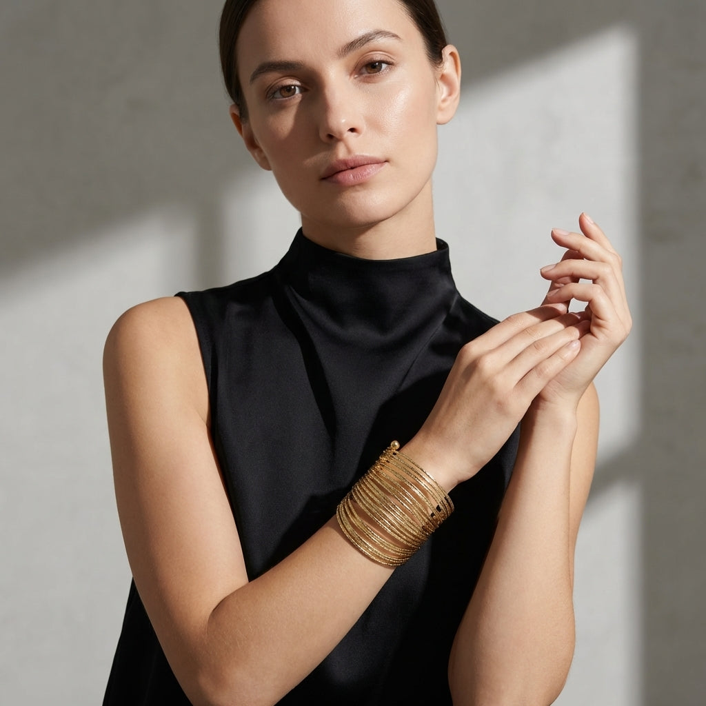 ROSIVAA Multi-Strand Bangle Cuff