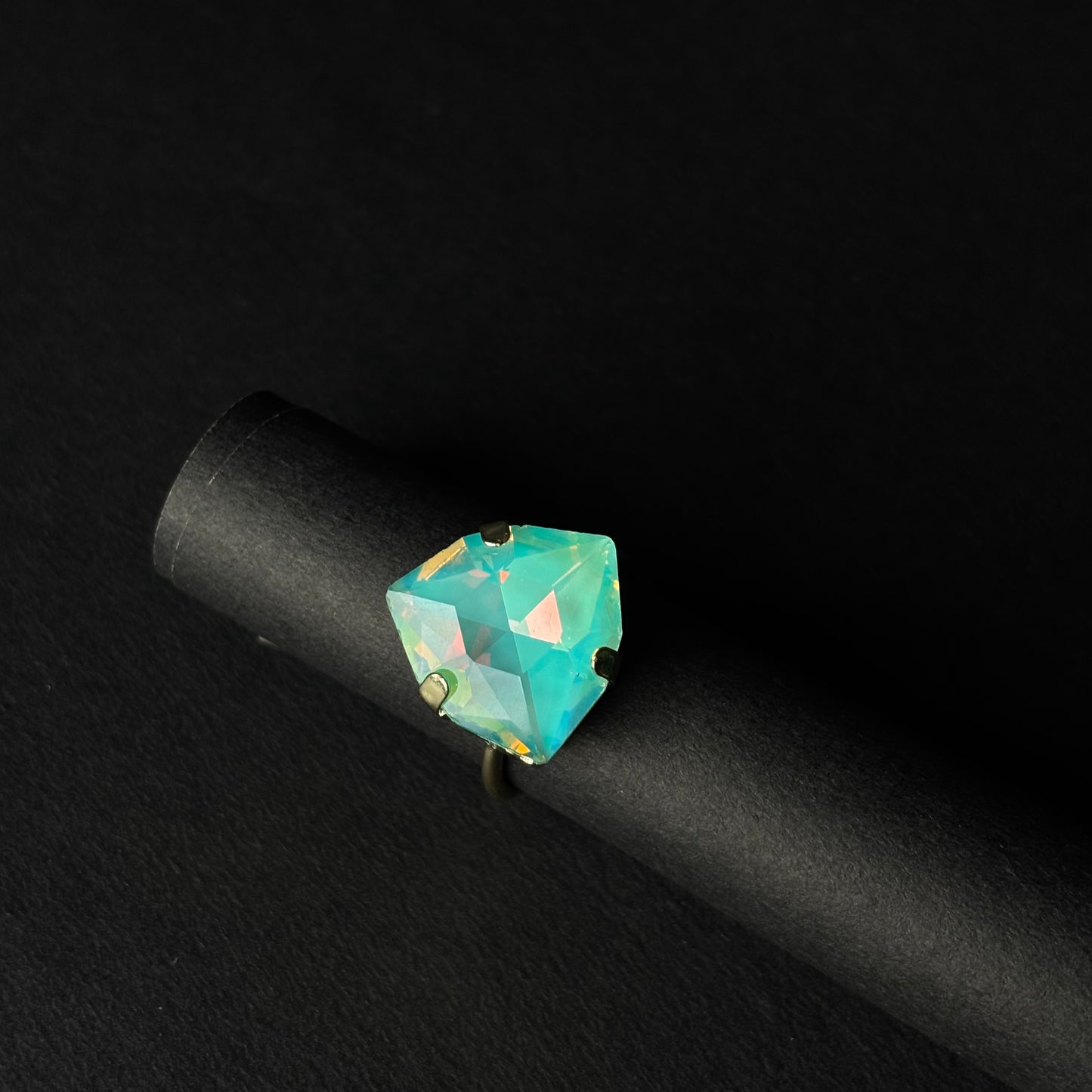 ROSIVAA Iridescent Geo Statement Ring